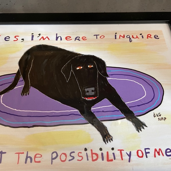 New Dug Nap black dog framed print - Picture 4 of 4